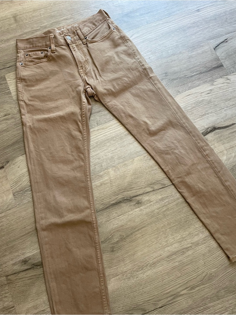 Old Navy | Slim Built-in-Flex Five Pocket Pants for Men | Dark Khaki | 26x30 - Picture 4 of 9